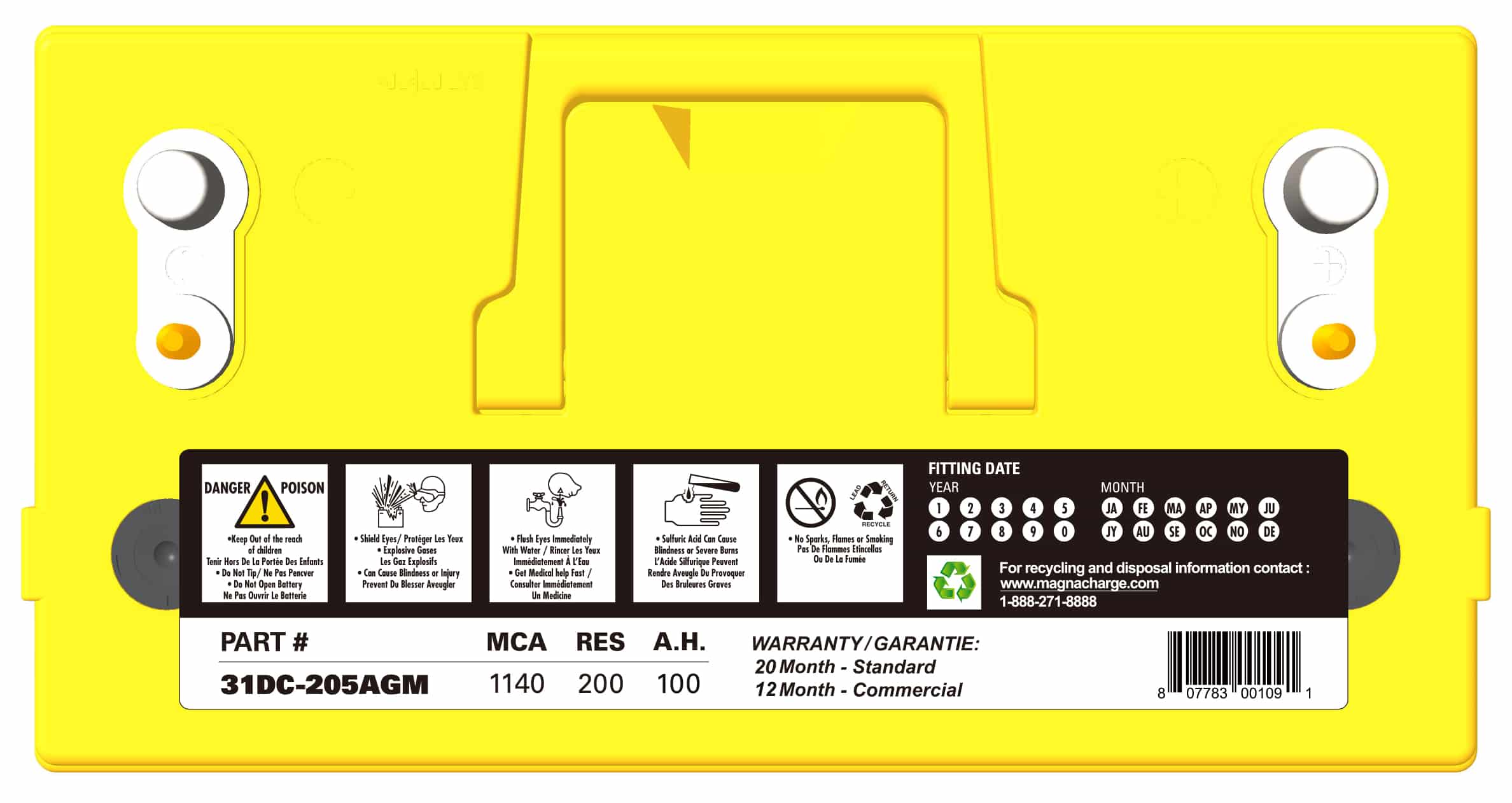 Magnacharge Group 31 Deep Cycle Battery - AGM - Lakehead Inkjet & Toner